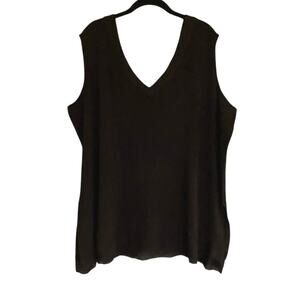 NWT Misook Collection black v-neck sweater vest size 2X silk blend
